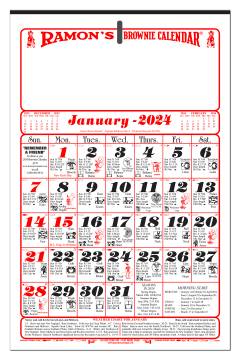 Ramon's Brownie Calendar - Old Fashioned Almanac Calendar